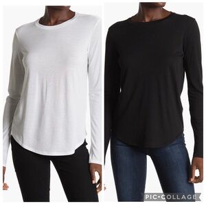 ⭐️ 2 Vince Long Sleeve Tee Large Little Boy Long Sleeve Crewneck White Black